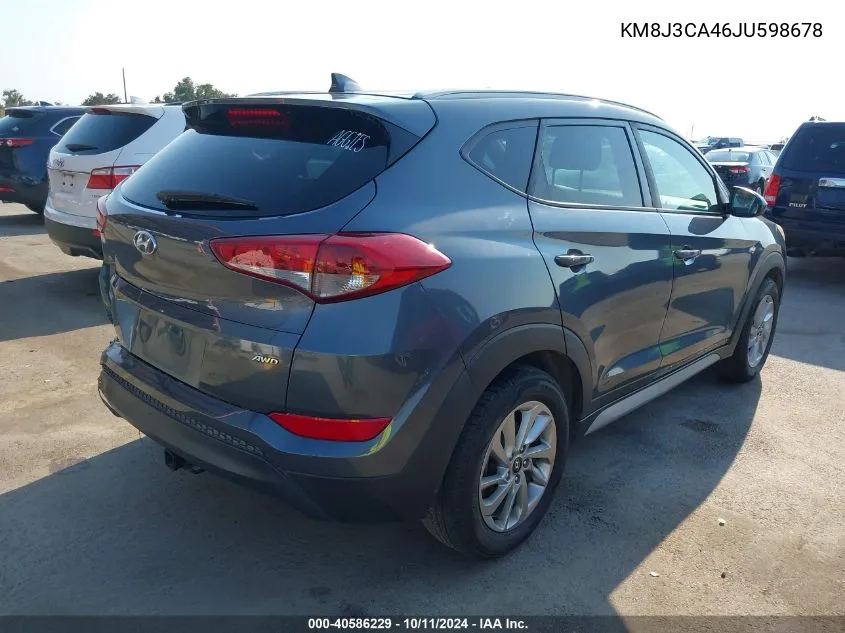 2018 Hyundai Tucson Sel VIN: KM8J3CA46JU598678 Lot: 40586229