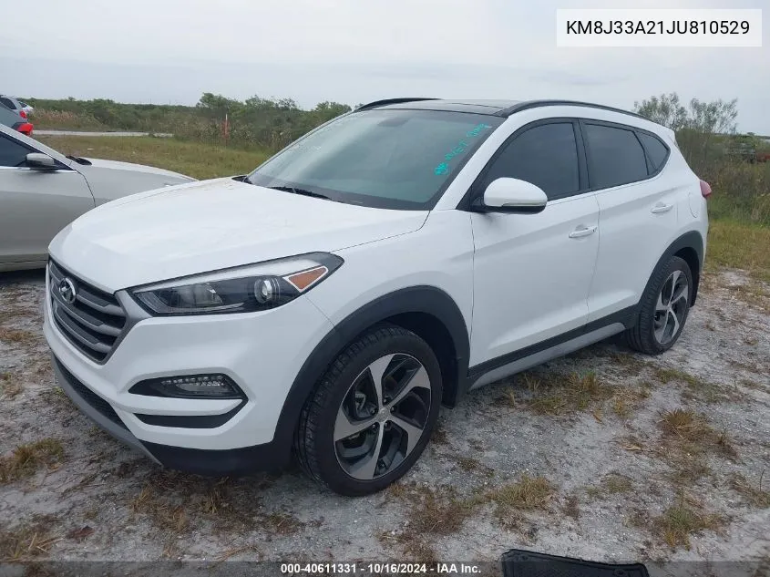 2018 Hyundai Tucson Value VIN: KM8J33A21JU810529 Lot: 40611331