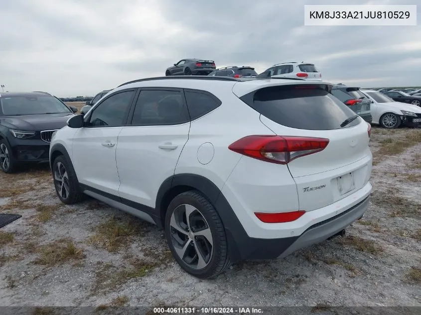 2018 Hyundai Tucson Value VIN: KM8J33A21JU810529 Lot: 40611331