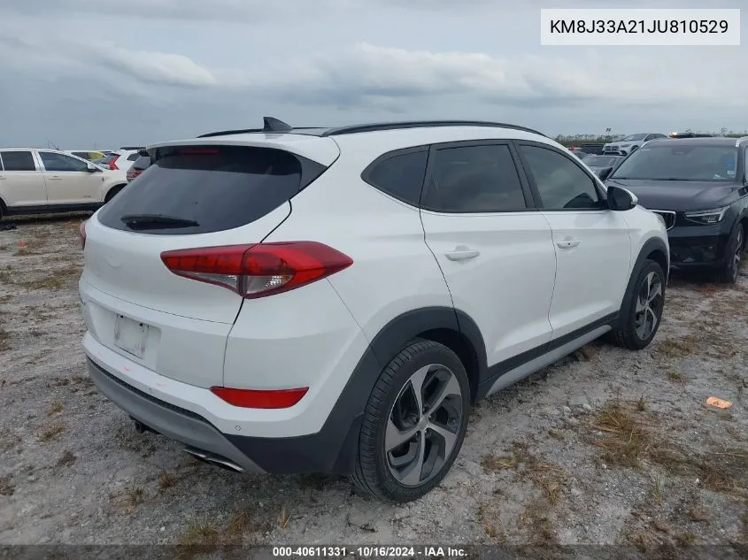 2018 Hyundai Tucson Value VIN: KM8J33A21JU810529 Lot: 40611331