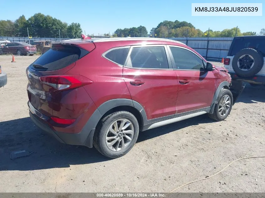 2018 Hyundai Tucson Sel Plus VIN: KM8J33A48JU820539 Lot: 40620589