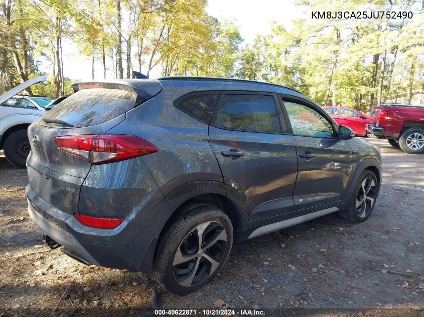 2018 Hyundai Tucson Limited/Sport And Eco/Se VIN: KM8J3CA25JU752490 Lot: 40622871