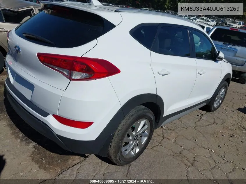 2018 Hyundai Tucson Sel Plus VIN: KM8J33A40JU613269 Lot: 40639085