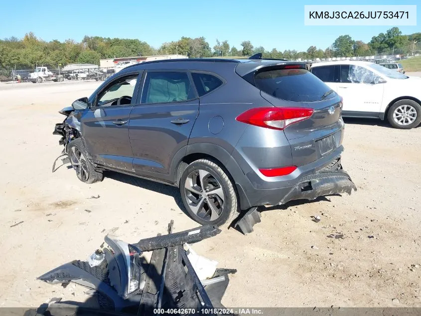 2018 Hyundai Tucson Value VIN: KM8J3CA26JU753471 Lot: 40642670