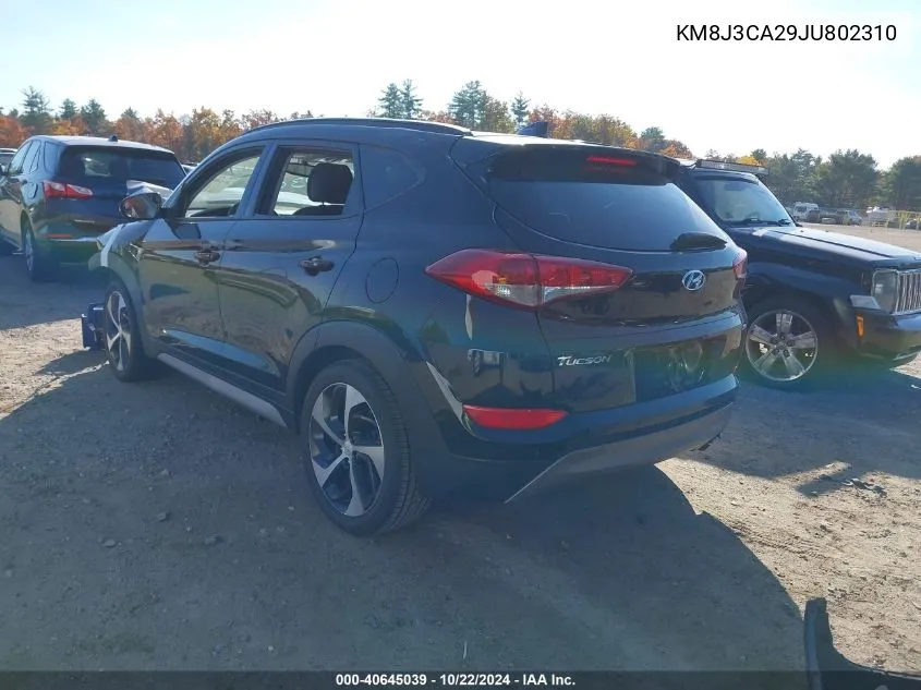 2018 Hyundai Tucson Value VIN: KM8J3CA29JU802310 Lot: 40645039