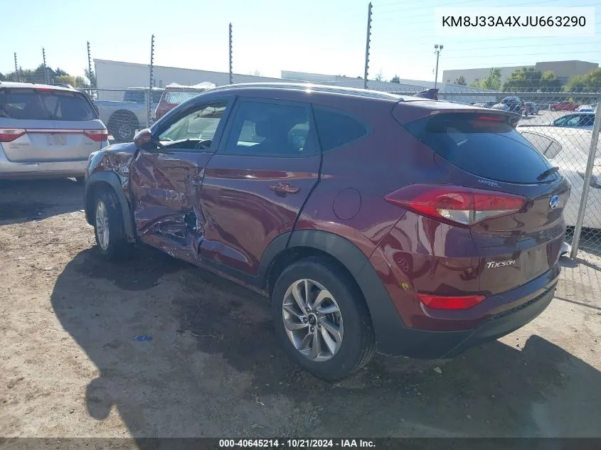 2018 Hyundai Tucson Sel VIN: KM8J33A4XJU663290 Lot: 40645214