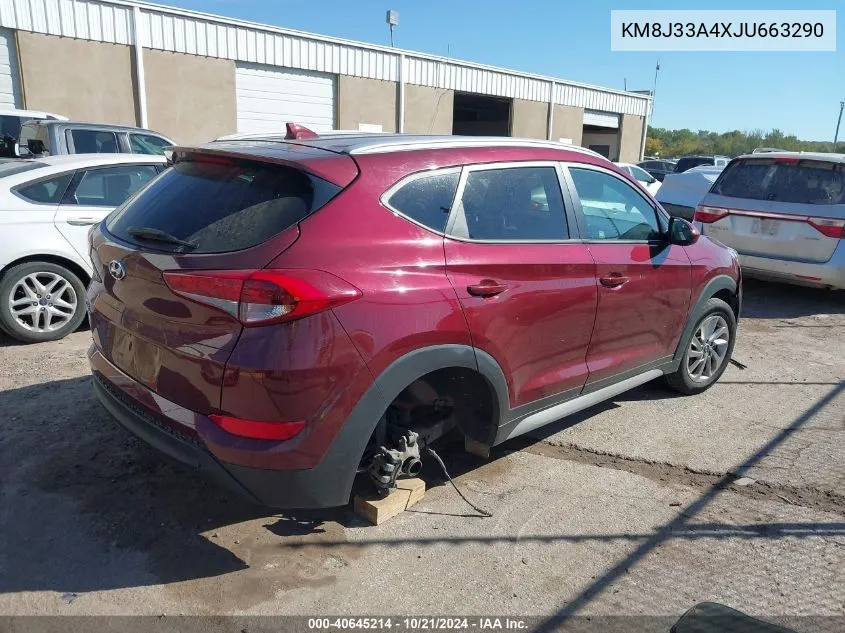 2018 Hyundai Tucson Sel VIN: KM8J33A4XJU663290 Lot: 40645214