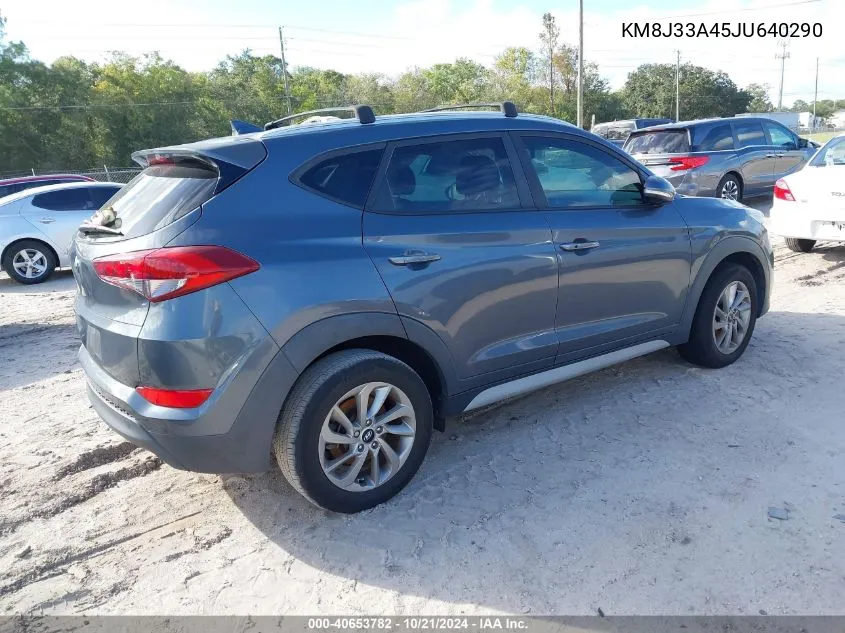 2018 Hyundai Tucson Limited/Sport And Eco/Se VIN: KM8J33A45JU640290 Lot: 40653782