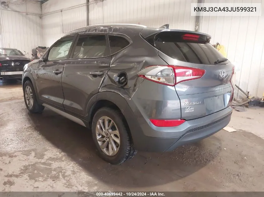 2018 Hyundai Tucson Sel VIN: KM8J3CA43JU599321 Lot: 40699442