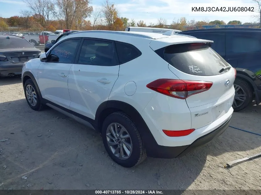 2018 Hyundai Tucson Sel VIN: KM8J3CA42JU608042 Lot: 40713785