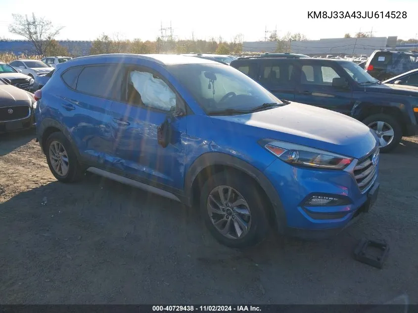 2018 Hyundai Tucson Sel VIN: KM8J33A43JU614528 Lot: 40729438