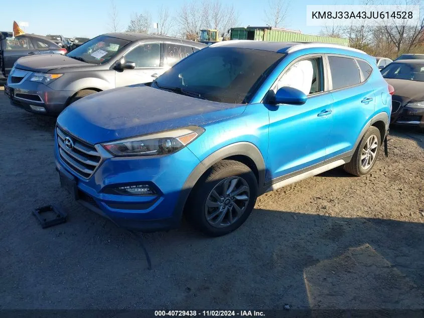 2018 Hyundai Tucson Sel VIN: KM8J33A43JU614528 Lot: 40729438