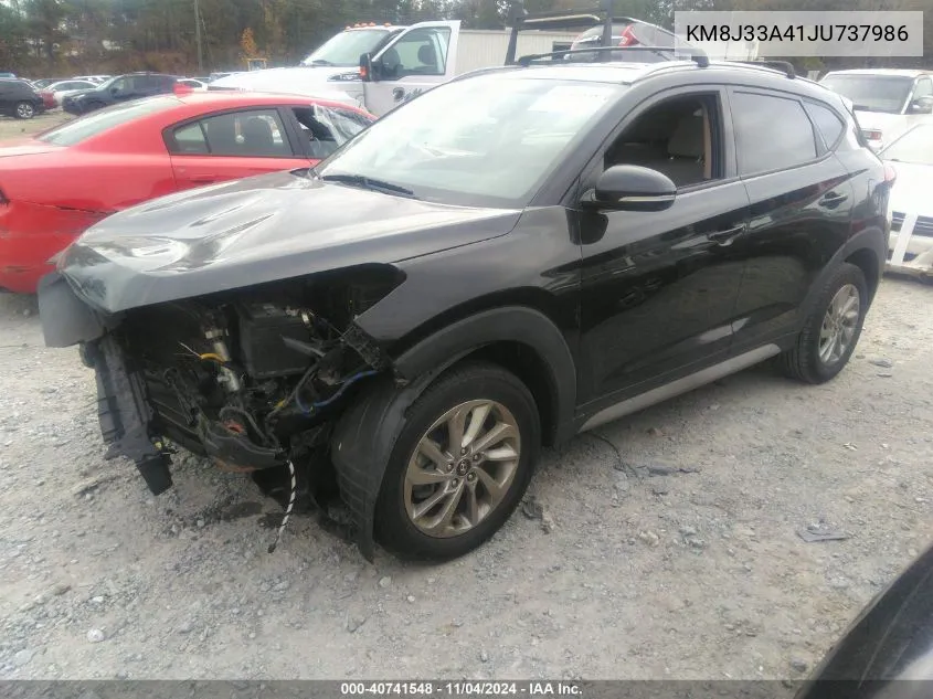 2018 Hyundai Tucson Sel Plus VIN: KM8J33A41JU737986 Lot: 40741548