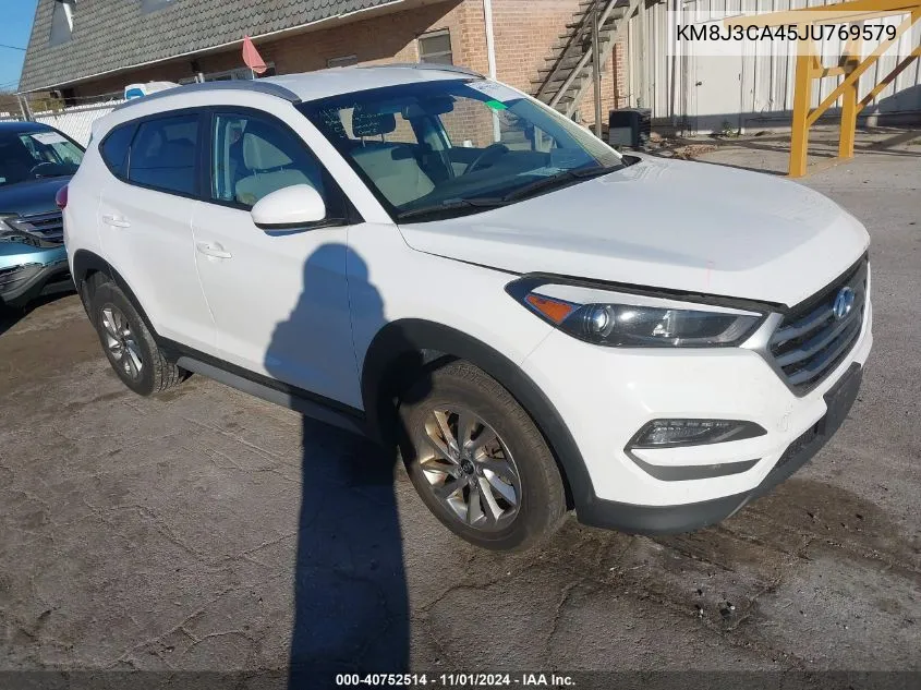 2018 Hyundai Tucson Sel VIN: KM8J3CA45JU769579 Lot: 40752514