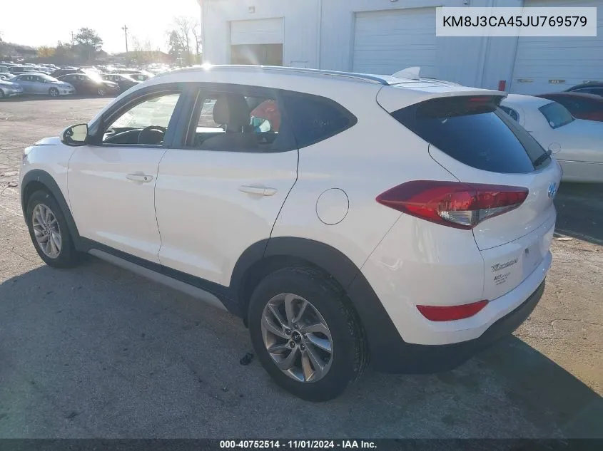 2018 Hyundai Tucson Sel VIN: KM8J3CA45JU769579 Lot: 40752514