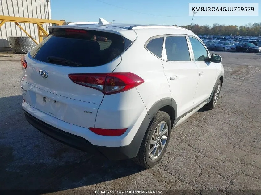 2018 Hyundai Tucson Sel VIN: KM8J3CA45JU769579 Lot: 40752514