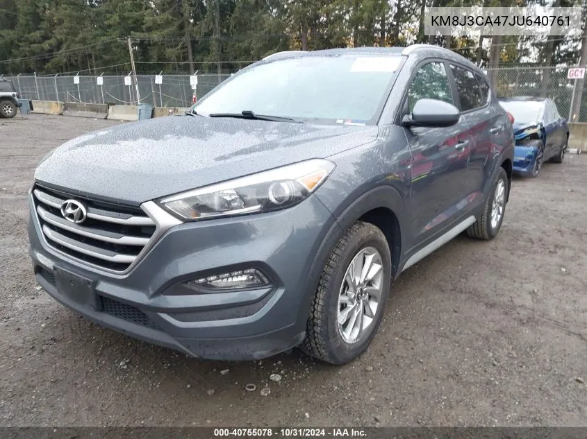 2018 Hyundai Tucson Sel VIN: KM8J3CA47JU640761 Lot: 40755078