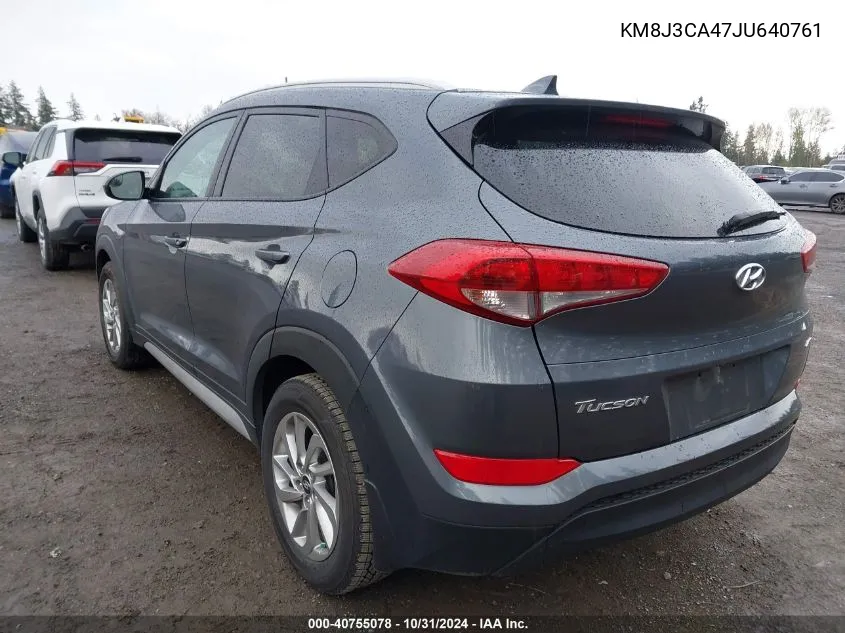 2018 Hyundai Tucson Sel VIN: KM8J3CA47JU640761 Lot: 40755078