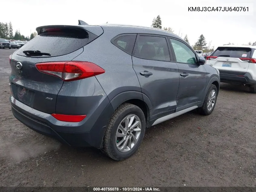 2018 Hyundai Tucson Sel VIN: KM8J3CA47JU640761 Lot: 40755078