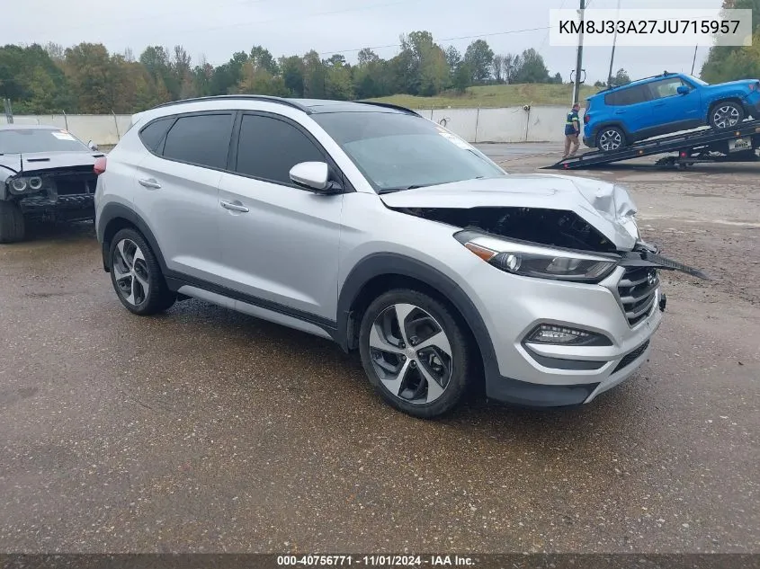 2018 Hyundai Tucson Value VIN: KM8J33A27JU715957 Lot: 40756771