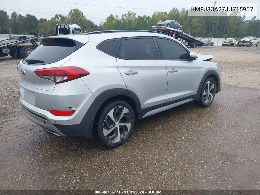 2018 Hyundai Tucson Value VIN: KM8J33A27JU715957 Lot: 40756771