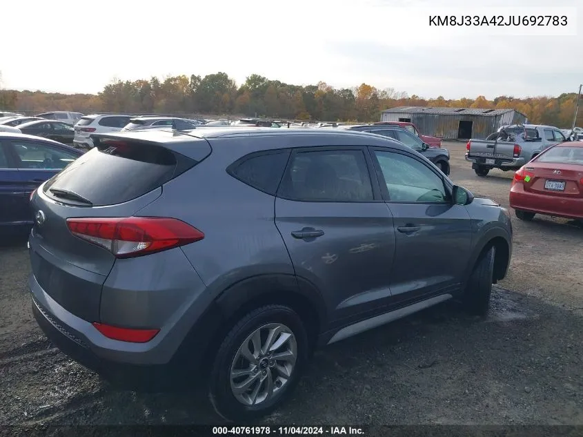 2018 Hyundai Tucson Sel VIN: KM8J33A42JU692783 Lot: 40761978