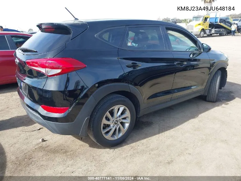 2018 Hyundai Tucson Se VIN: KM8J23A49JU648184 Lot: 40777141