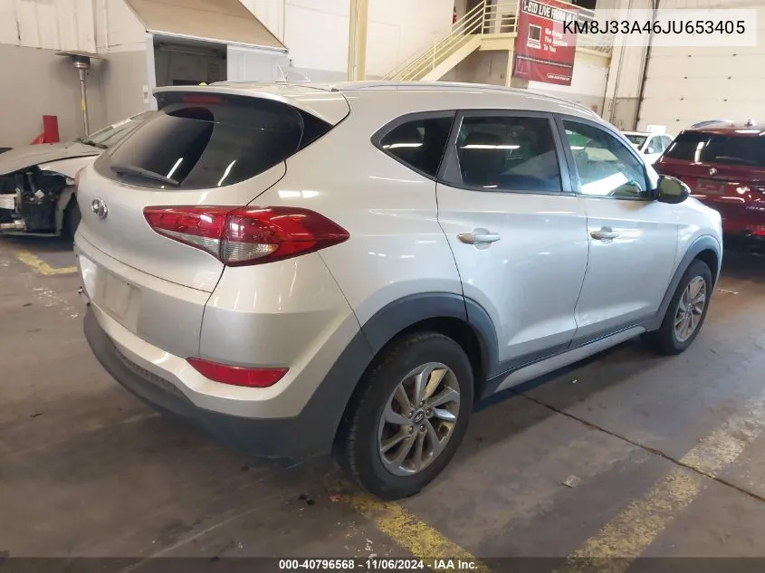 2018 Hyundai Tucson Sel VIN: KM8J33A46JU653405 Lot: 40796568