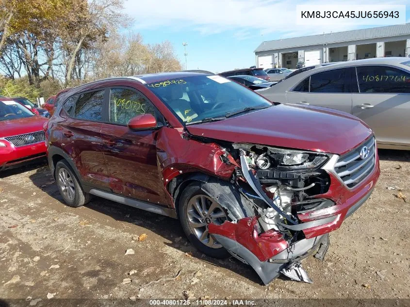 2018 Hyundai Tucson Sel VIN: KM8J3CA45JU656943 Lot: 40801725