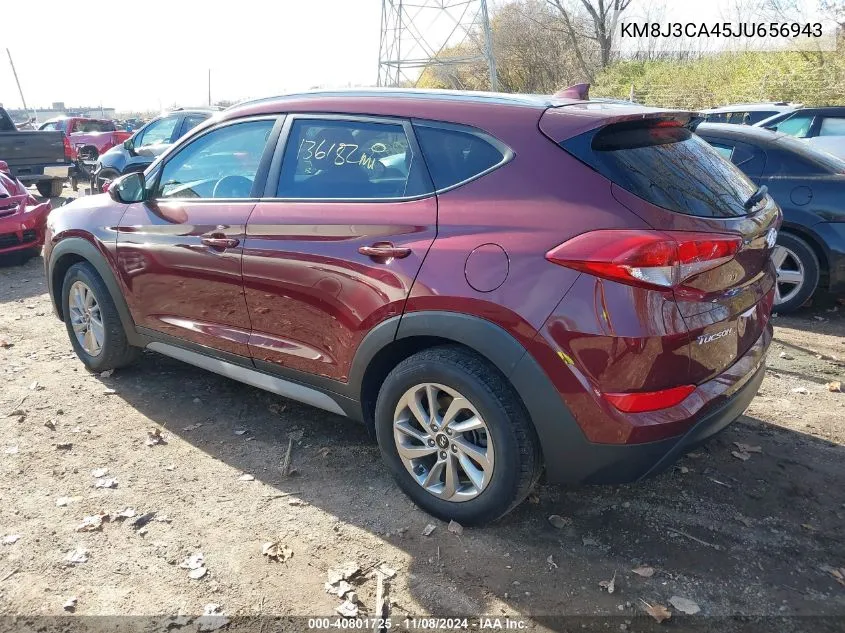 2018 Hyundai Tucson Sel VIN: KM8J3CA45JU656943 Lot: 40801725