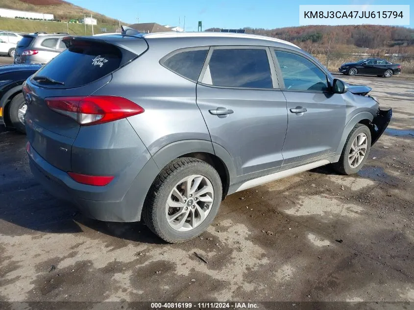 2018 Hyundai Tucson Limited/Sport And Eco/Se VIN: KM8J3CA47JU615794 Lot: 40816199