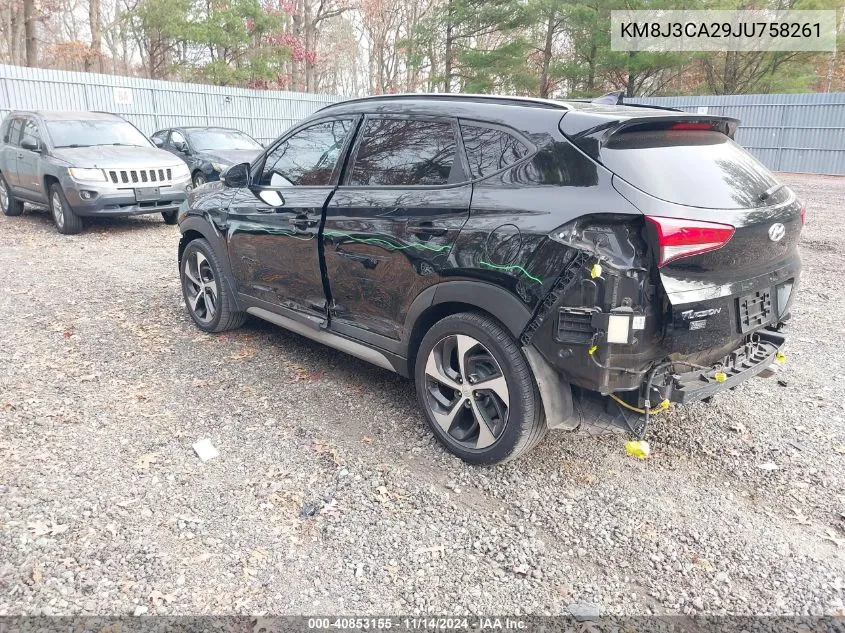 2018 Hyundai Tucson Value VIN: KM8J3CA29JU758261 Lot: 40853155