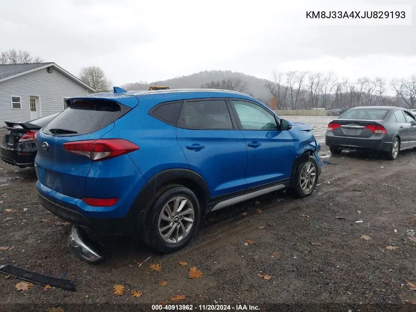 2018 Hyundai Tucson Sel Plus VIN: KM8J33A4XJU829193 Lot: 40913962