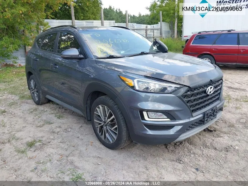 2019 Hyundai Tucson Limited/Sel/Sport/Ultimate/Value/Night VIN: KM8J3CAL2KU059063 Lot: 12066988