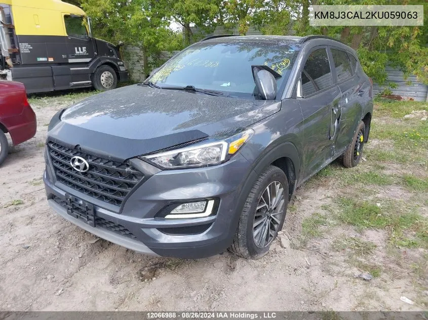 2019 Hyundai Tucson Limited/Sel/Sport/Ultimate/Value/Night VIN: KM8J3CAL2KU059063 Lot: 12066988