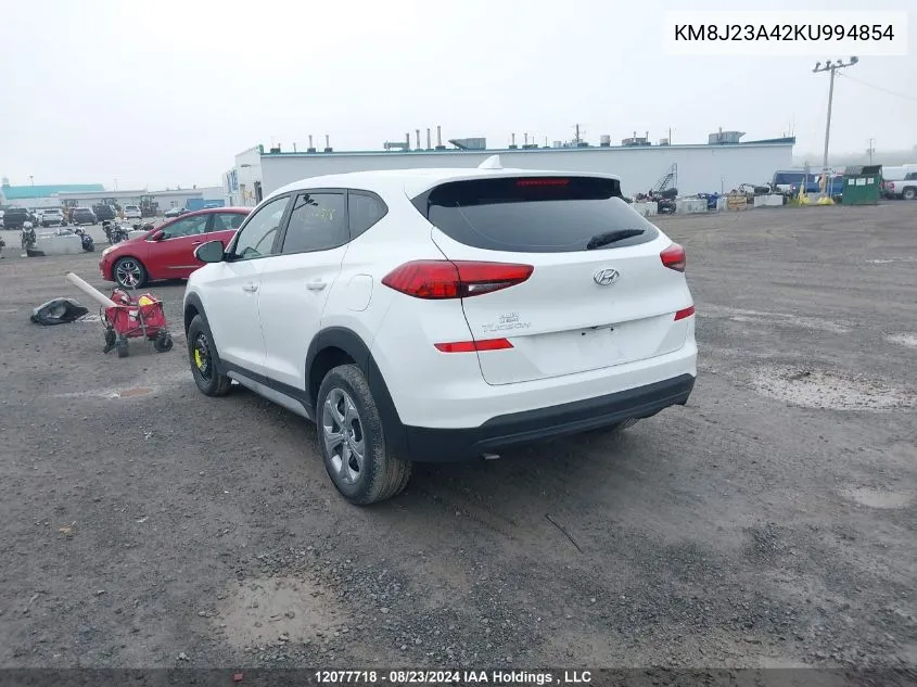 2019 Hyundai Tucson Essential W/Safety Package VIN: KM8J23A42KU994854 Lot: 12077718