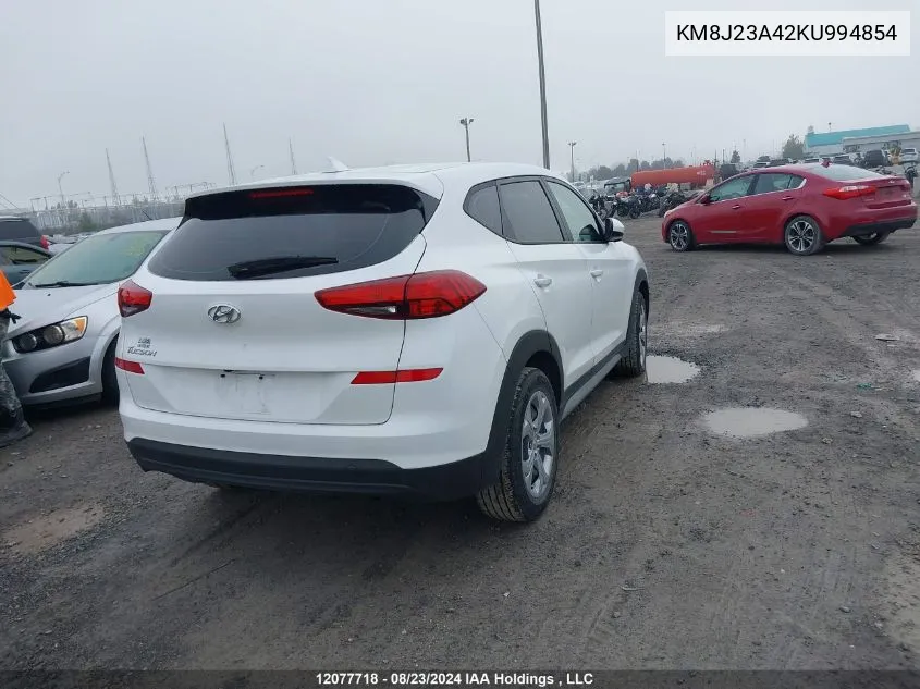 2019 Hyundai Tucson Essential W/Safety Package VIN: KM8J23A42KU994854 Lot: 12077718