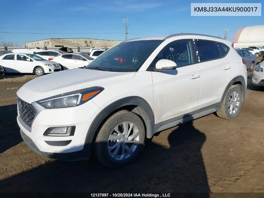 2019 Hyundai Tucson Limited/Sel/Sport/Ultimate/Value/Night VIN: KM8J33A44KU900017 Lot: 12137897