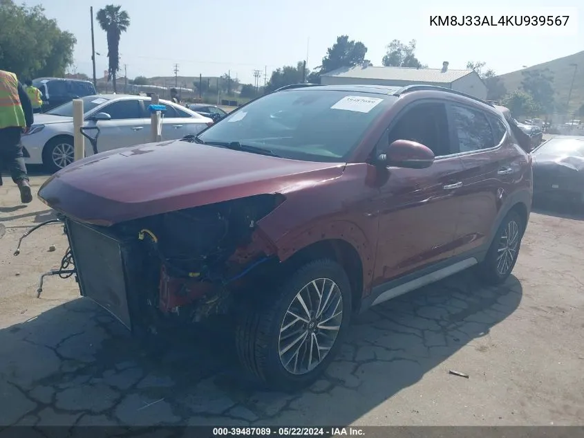 KM8J33AL4KU939567 2019 Hyundai Tucson