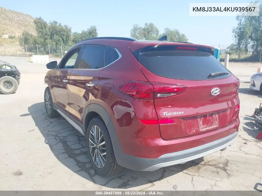 KM8J33AL4KU939567 2019 Hyundai Tucson