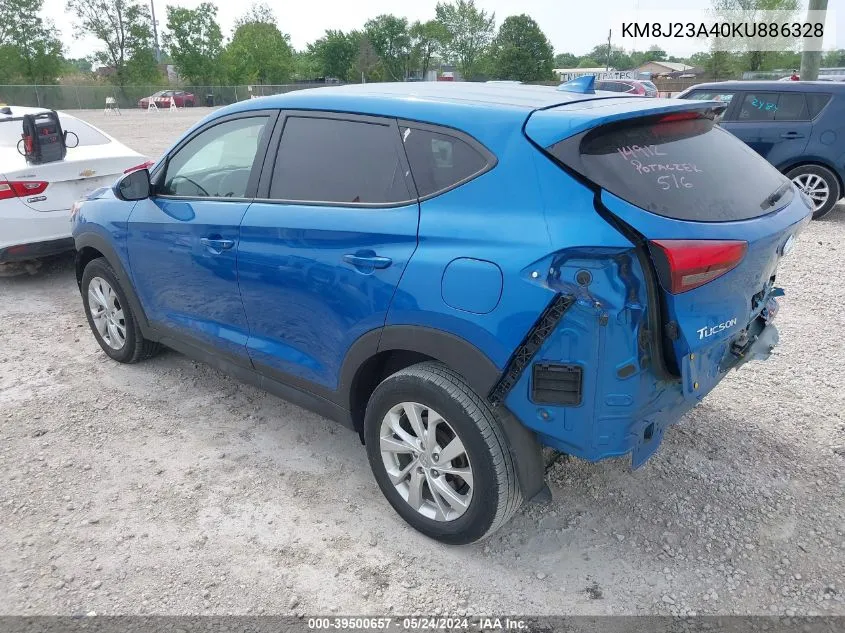 2019 Hyundai Tucson Se VIN: KM8J23A40KU886328 Lot: 39500657