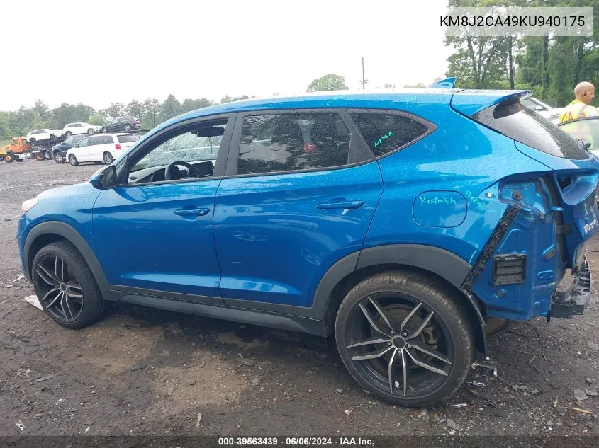 2019 Hyundai Tucson Se VIN: KM8J2CA49KU940175 Lot: 39563439