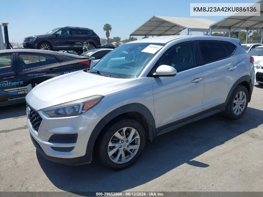 2019 Hyundai Tucson Se VIN: KM8J23A42KU886136 Lot: 39652004