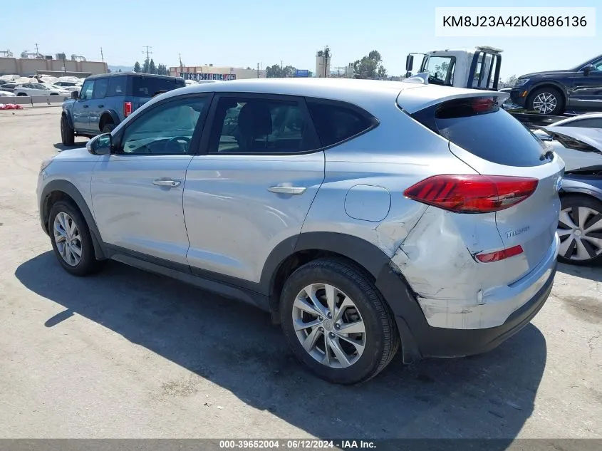 2019 Hyundai Tucson Se VIN: KM8J23A42KU886136 Lot: 39652004