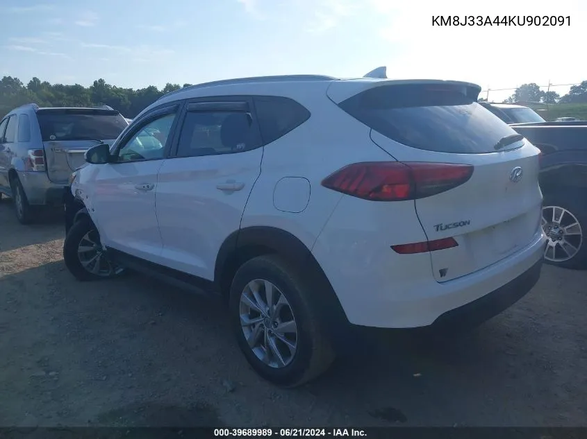 2019 Hyundai Tucson Value VIN: KM8J33A44KU902091 Lot: 39689989