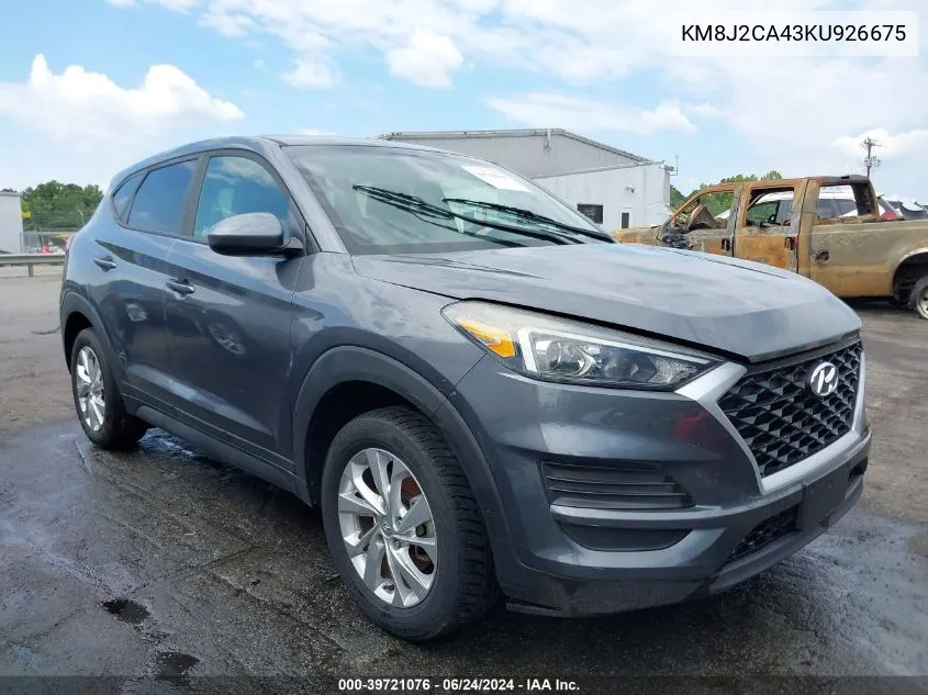 2019 Hyundai Tucson Se VIN: KM8J2CA43KU926675 Lot: 39721076