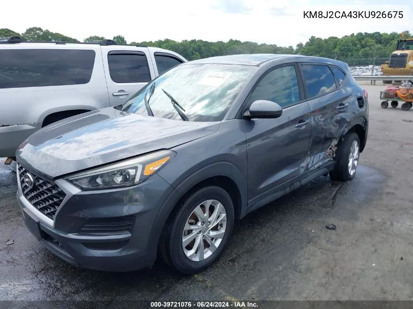 2019 Hyundai Tucson Se VIN: KM8J2CA43KU926675 Lot: 39721076