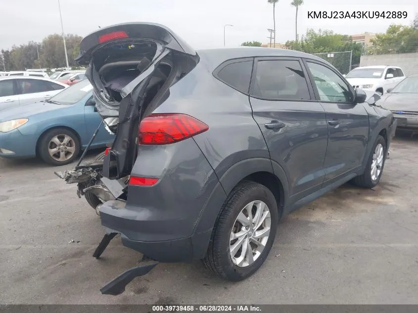 2019 Hyundai Tucson Se VIN: KM8J23A43KU942889 Lot: 39739458