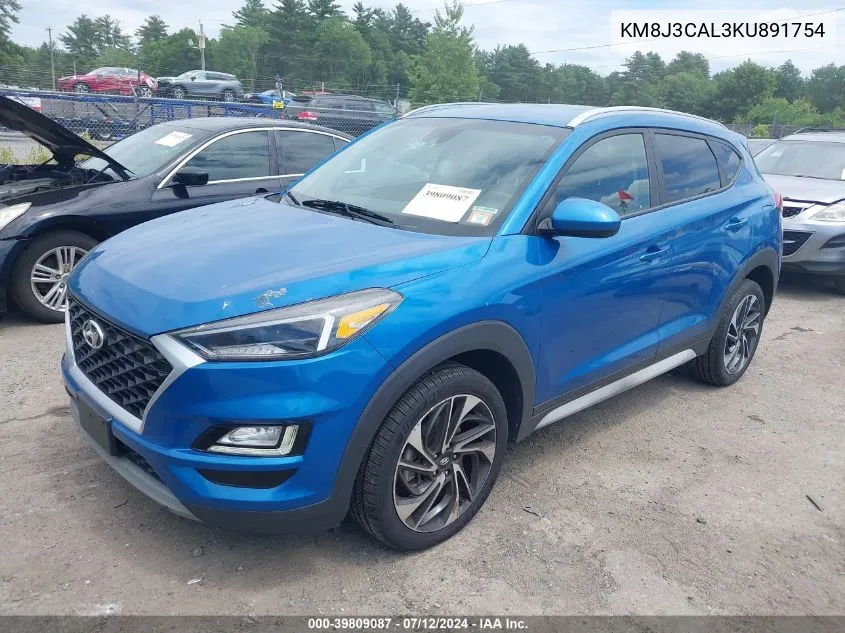 2019 Hyundai Tucson Sport VIN: KM8J3CAL3KU891754 Lot: 39809087