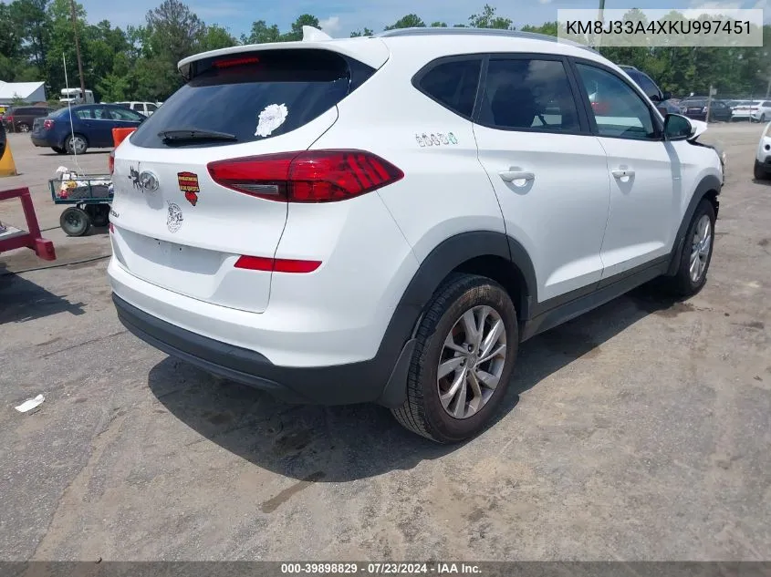 2019 Hyundai Tucson Value VIN: KM8J33A4XKU997451 Lot: 39898829